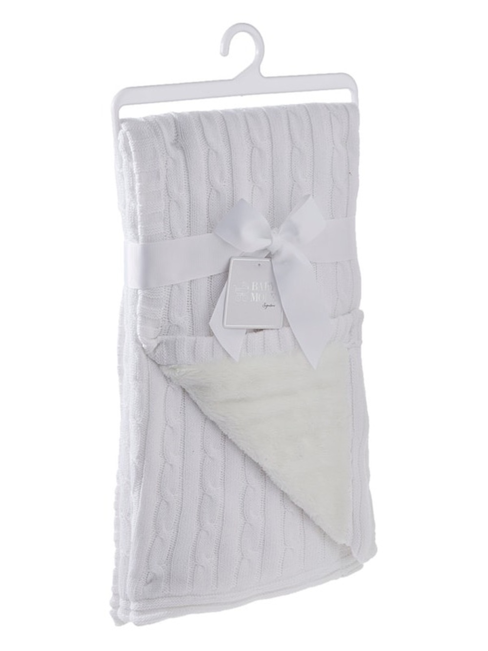 Baby Boys and Girls Cable Knit Sherpa Blanket Baby made